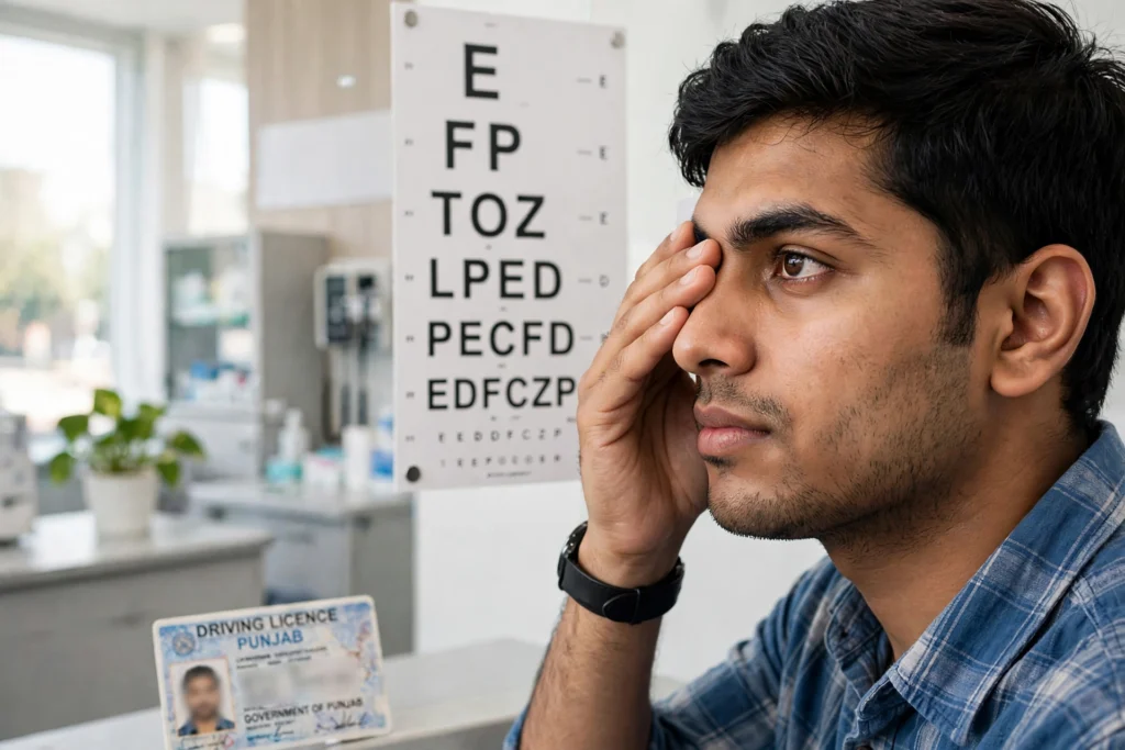 Driving License Medical Test Punjab – eye vision check